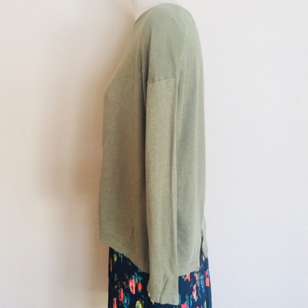Anthropologie Kaisely | Olive Zipper Back Sweater - Picture 2 of 7